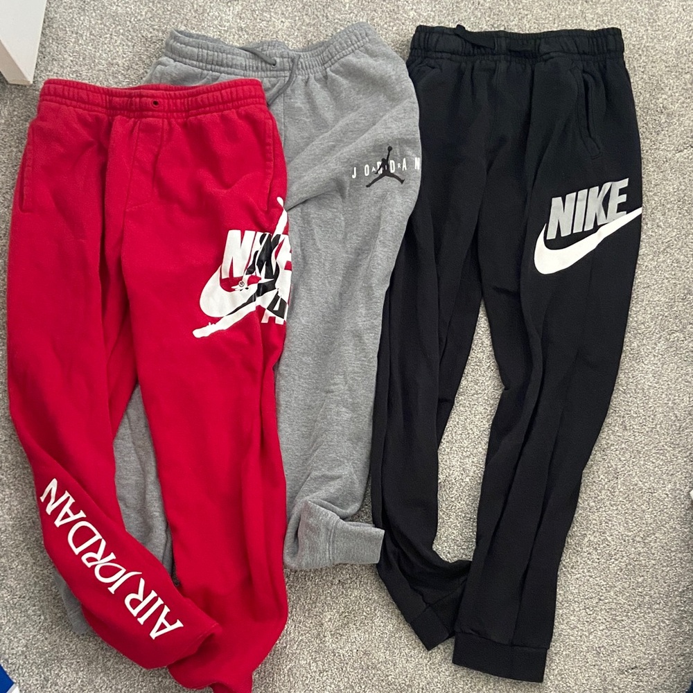 Nike Kids Sweatpants - Red, Gray, Black